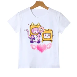 子供の漫画のアニメTシャツ、夏のTシャツ、トップス、漫画、ランキーボックス、グラフィックプリント、男の子、女の子、衣類、2-13y、2024