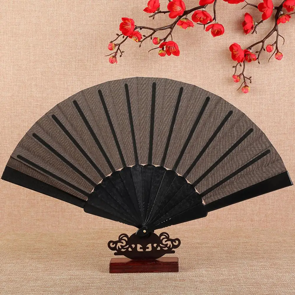 Solid Color Hand Fan Plastic Handheld Fan Chinese Photography Props Foldable Dance Fan Taichi Morning Exercise DIY Home Ornament