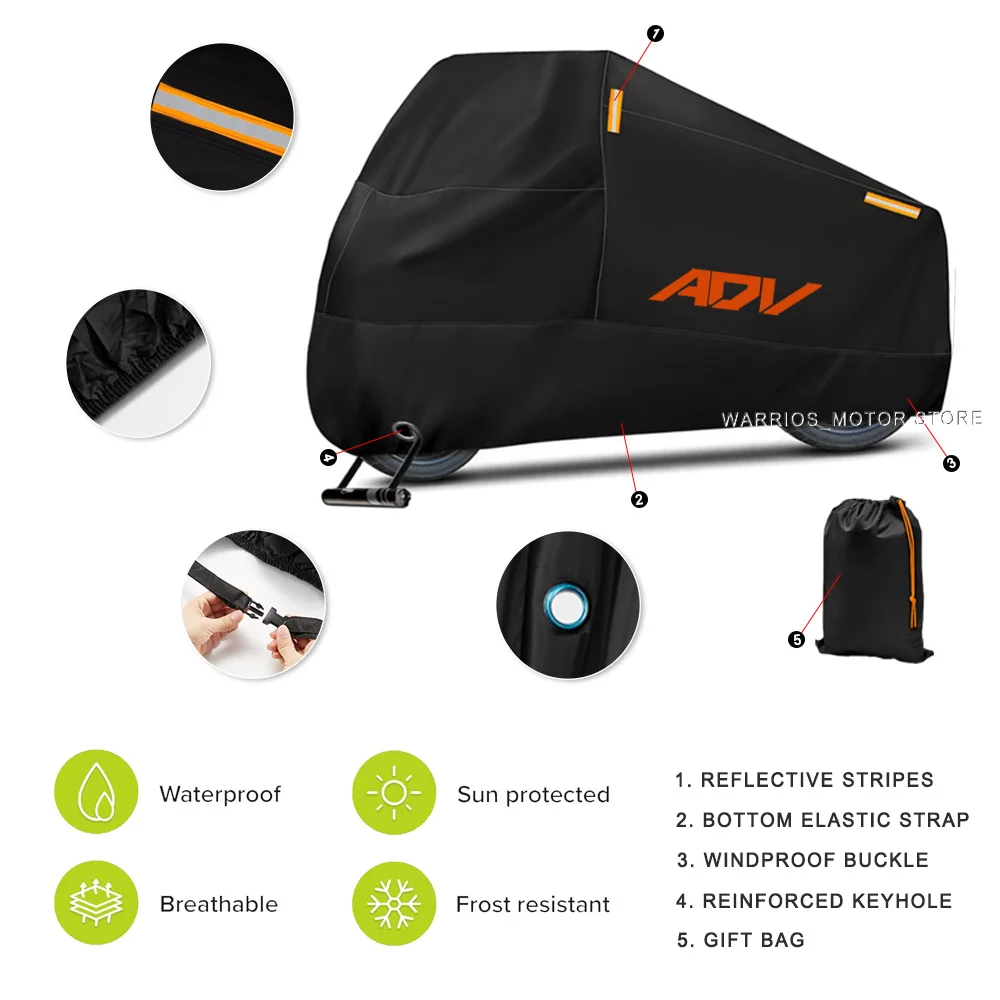 Motorcycle Cover Waterproof Outdoor Scooter UV Protector Dust Rain Cover For 1050 ADV 1090 ADV 1190 ADVENTURE 1290 Super Adv