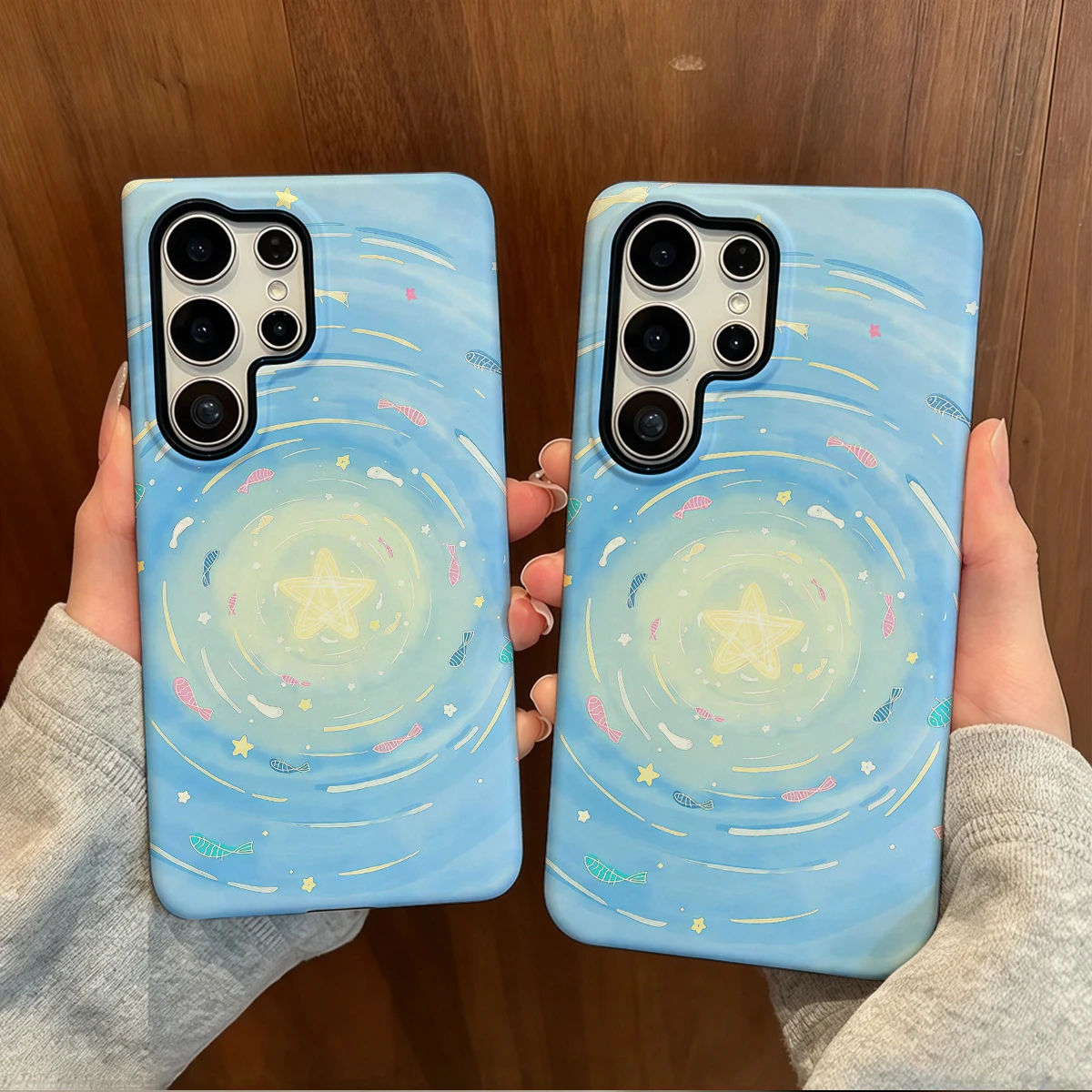 Ocean Starry Phone Case For Samsung Galaxy S26 S25 Ultra S24 S23 Plus Hard Shock‑Absorption 2-in-1Protective Cover