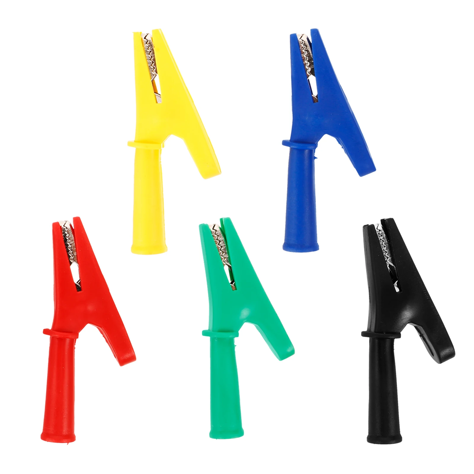 

5pcs Alligator Clips Electrical Testing Insulated Copper Spring Clamps Leads Strong Biting Force Secure