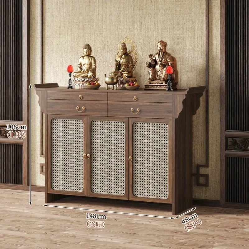 

A16 Solid wood household offering table, shrine table, shrine new Chinese standing cabinet, shrine offering table