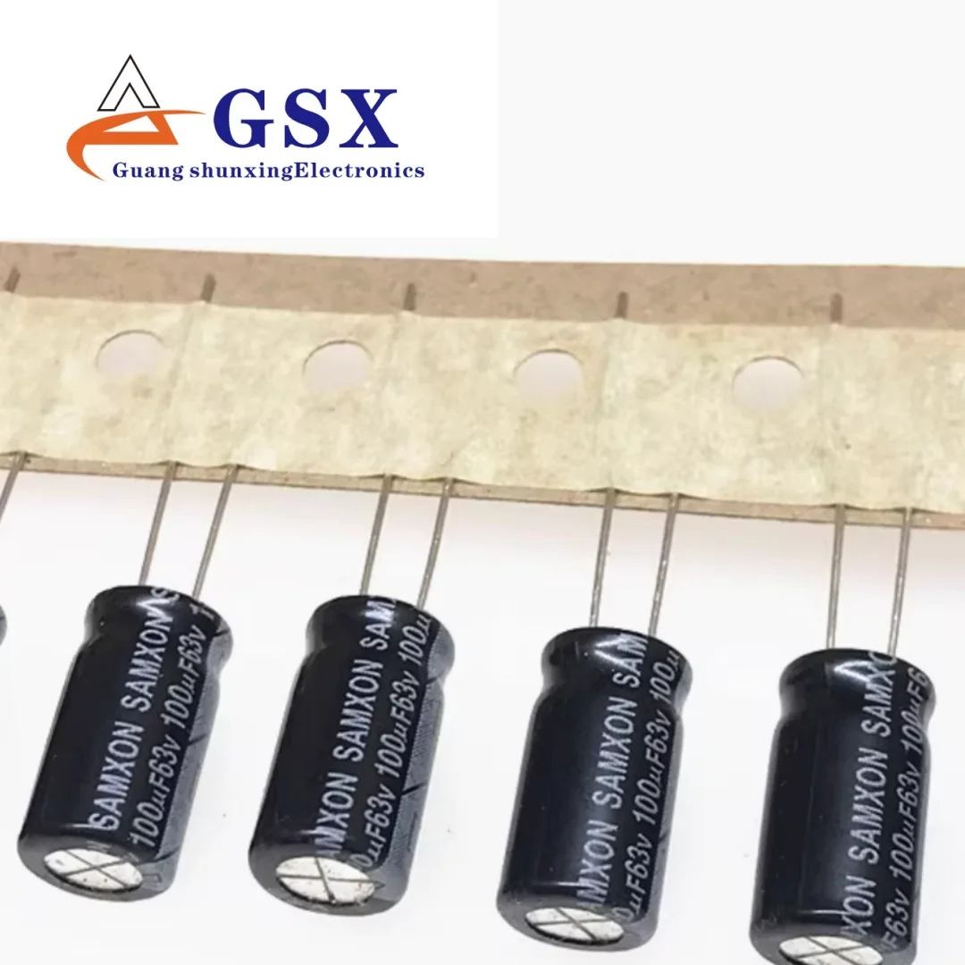 

Original Taiwan made aluminum electrolytic capacitor 63v100uf, high temperature resistant to 125 degrees, Wanyu Sanxin BT series