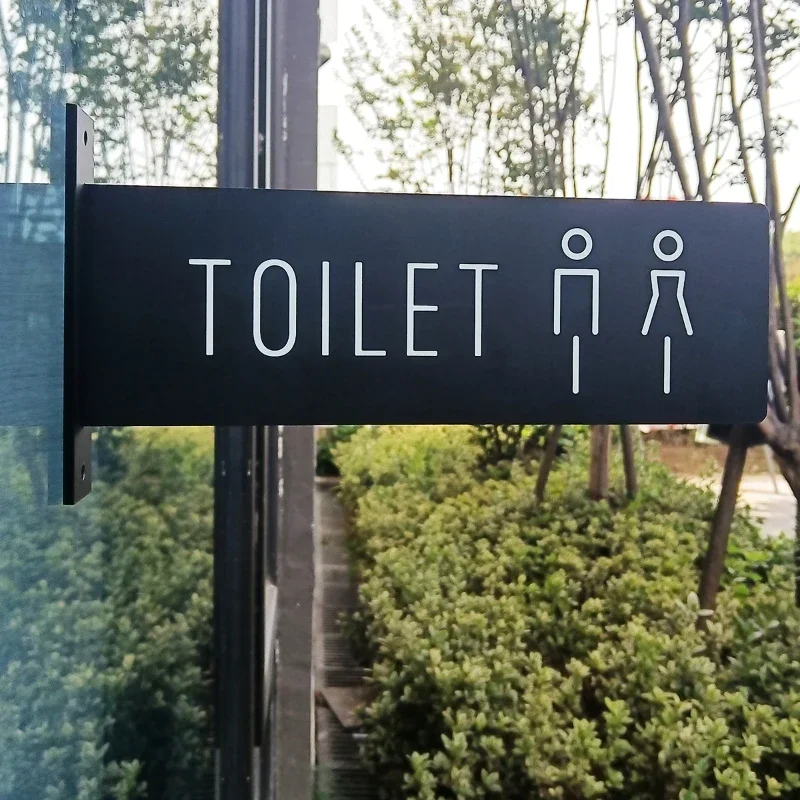 Bathroom Signage Side-mounted Men's and Women's Toilet Signage Guide Signage Tips WC Washroom Sign Office Section Door Signs