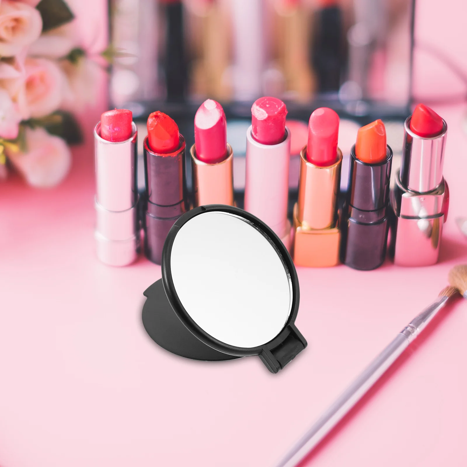 

20Pcs Folding Portable Compact Makeup Mirrors Sleek Black Small Handheld Purse Pocket Travel Bulk Mirror Mini Mirror Bulk