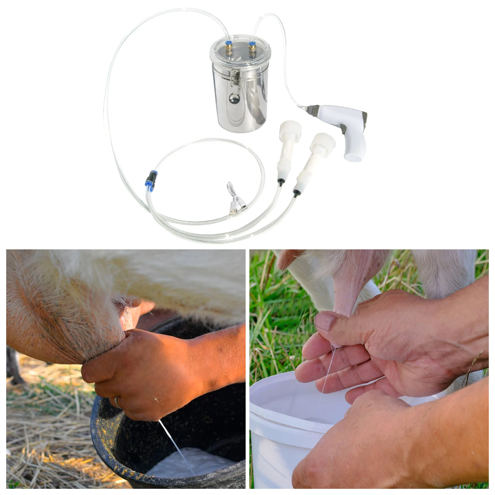 2 Liters Electric Sheep Milking Machine Kit Electric Milker Milking Supplies for Livestock Lightweight Accessories Portable