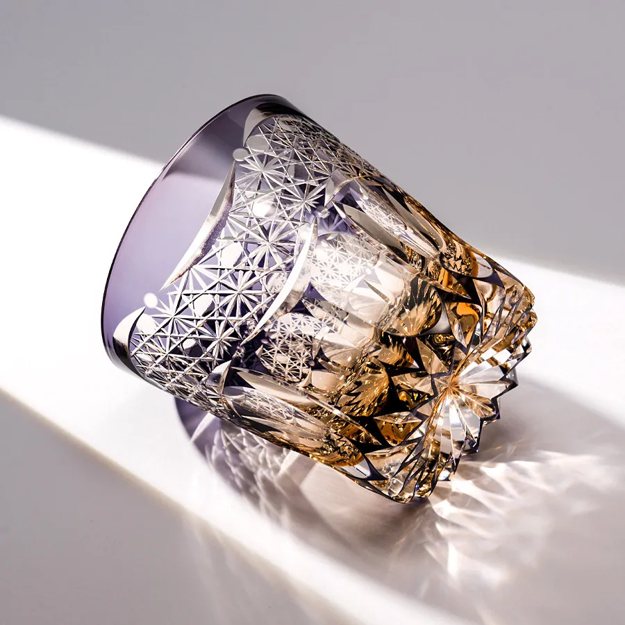 HYS hand-carved whiskey wine cup crystal glass birthday gift