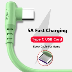 5A 팔꿈치 유형 C 케이블 고속 충전 충전기 USB 케이블 삼성 갤럭시 S9 S8 Xiaomi 13 화웨이 P60 전화 액세서리 Usb C 코드
