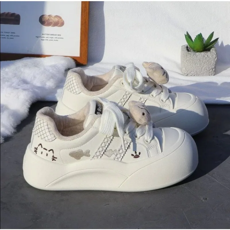 

2026 Spring New Star Thick Bottom Leather Vulcanize Shoe Platform Sports Shoe Casual Sneakers Women's Footwear