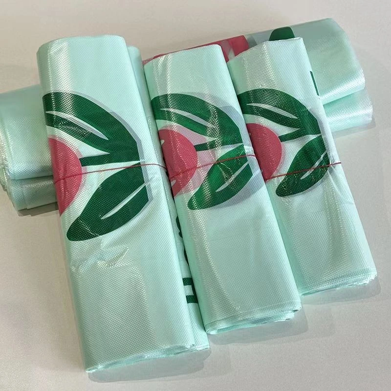 10Pcs Green Tulip Shopping Packaging Bag Plastic Cute Flower Gift Bags For Jewelry Candy Store Small Business Supermarket