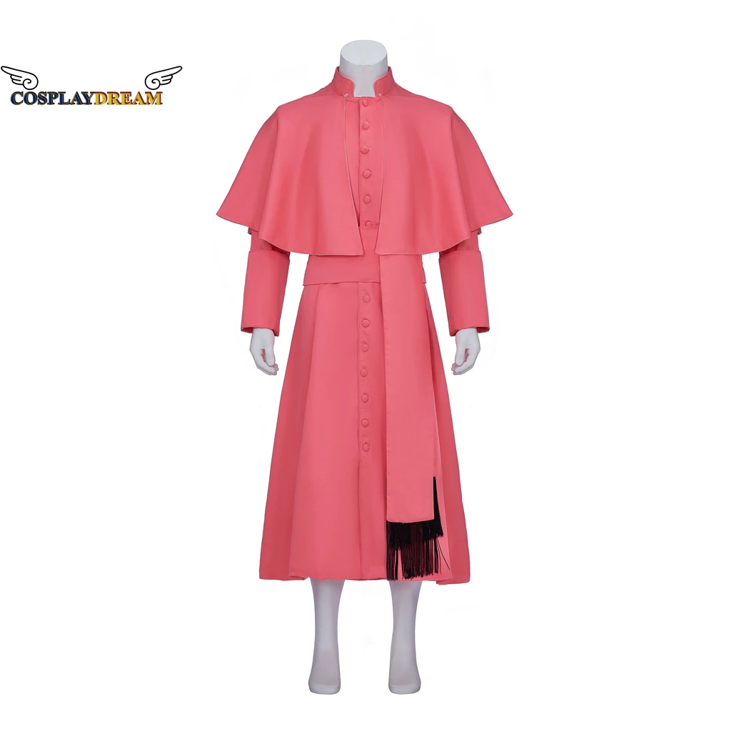 

Roman Pink Priest Cassock Robe Gown Clergyman Vestments Medieval Ritual Robe Gothic Wizard Costume Pink Priest Robe for Men