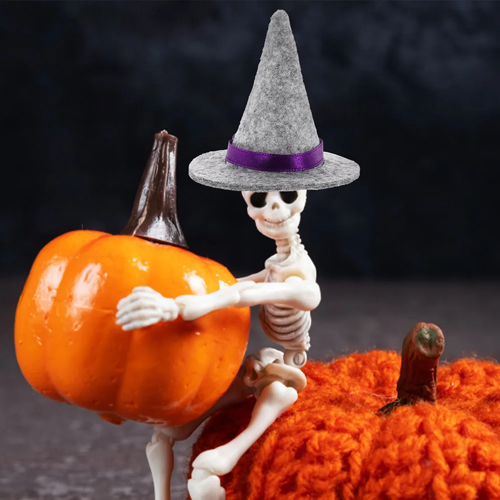 

8Pcs Mini Halloween Witch Hats Tiny Hat Party Decor Wine Bottle Toppers DIY Craft Decoration Miniature Witch Hat