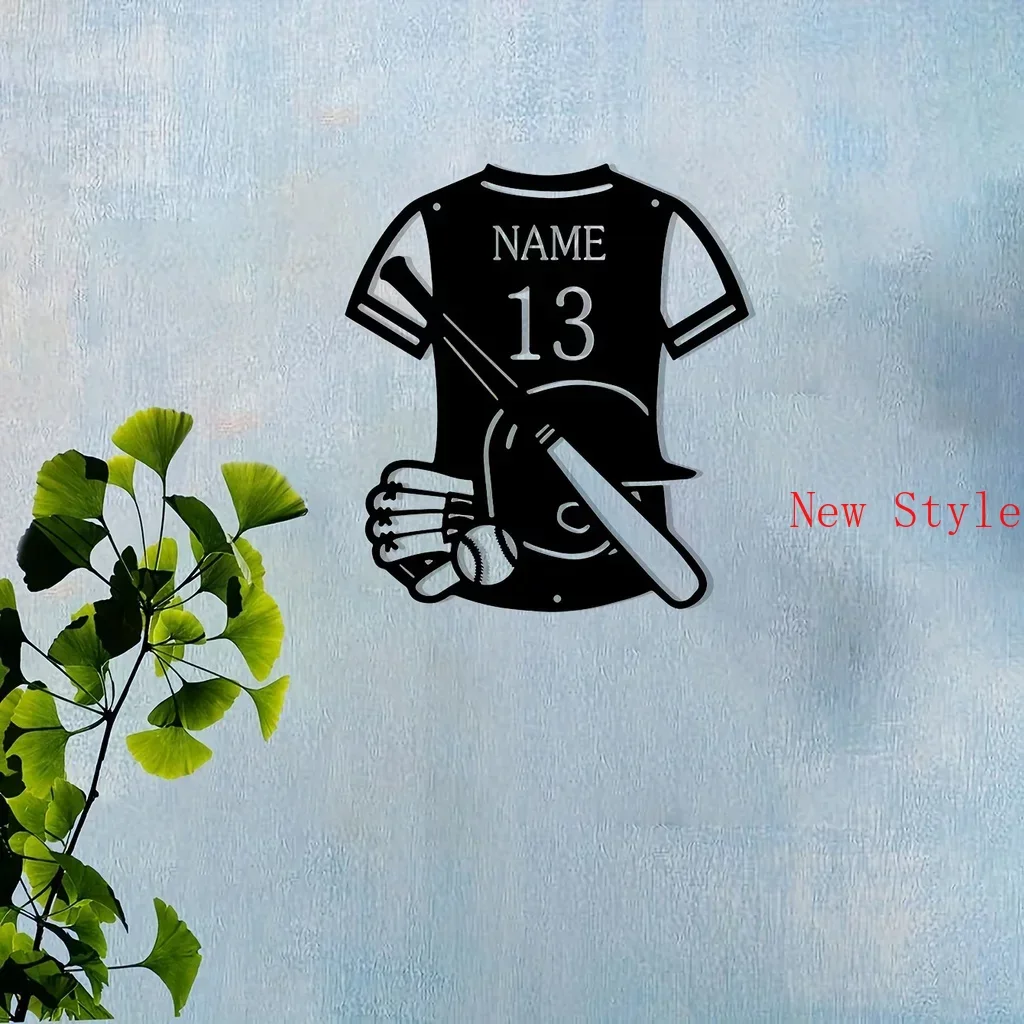 

Personalize Your Home Decor Custom American Baseball Clothing Set Name Number Home Decoration Metal Wall Hanging Livingroom Home