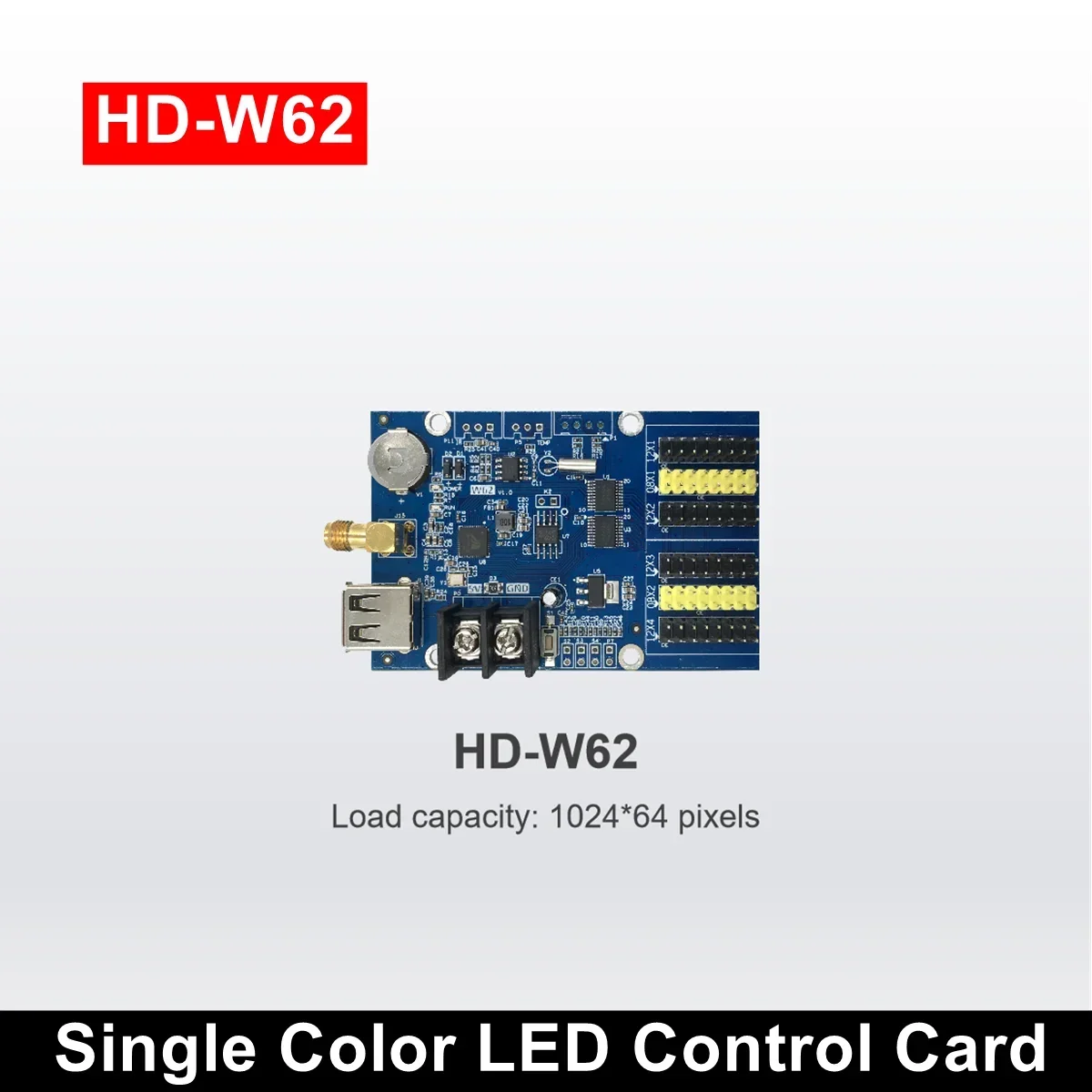 

Huidu HD-W62 WIFI Medium Single Dual Color P4.75 P10 P16 LED Signboard Controller