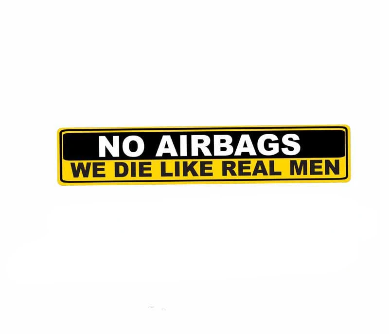 

JP Fashion Warning Car Decal for No Airbag We Die Like Real People PVC Cover Scratch Waterproof Sticker