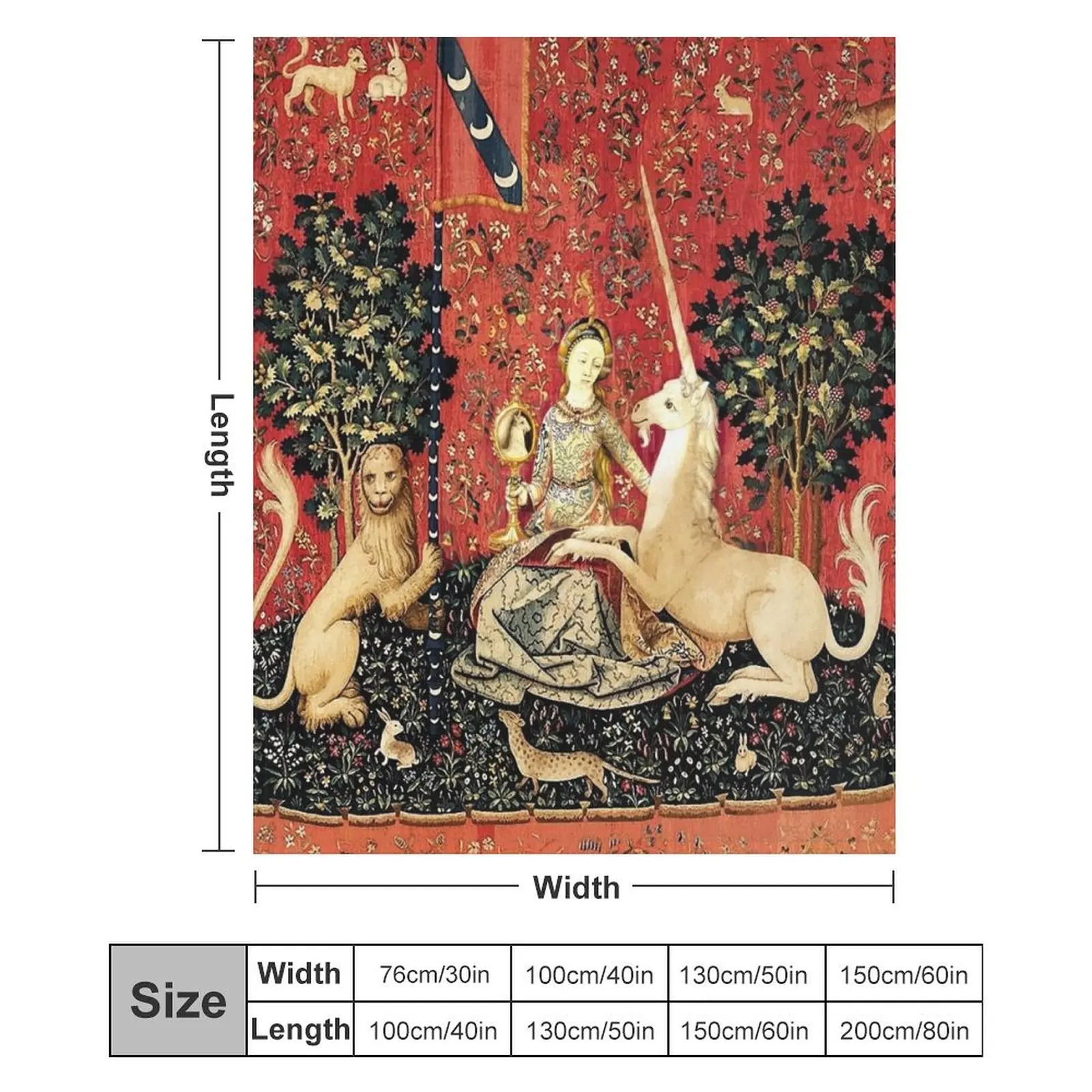 السيدة وحيد القرن: ؟ ? مون سيول د؟ ?sir - بطانية رمي البصر للأطفال دافئة لفصل الشتاء بطانيات كبيرة عتيقة #6