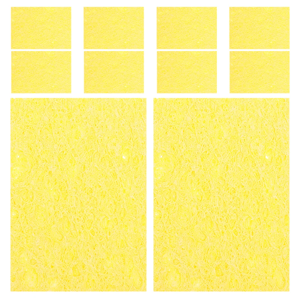 

10pcs Electric Soldering Iron Sponge Pad for Tip Cleaning High Absorbency Yellow Accessories Solder Tools Square Pad