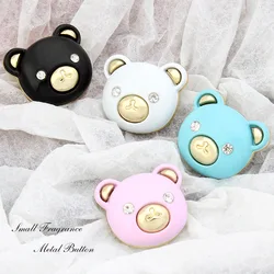 Cute Cartoon Bear Rhinestone Buttons Big Metal Shank Buttons for Baby Children's Sweater Cardigan Clothes Sewing Accessories