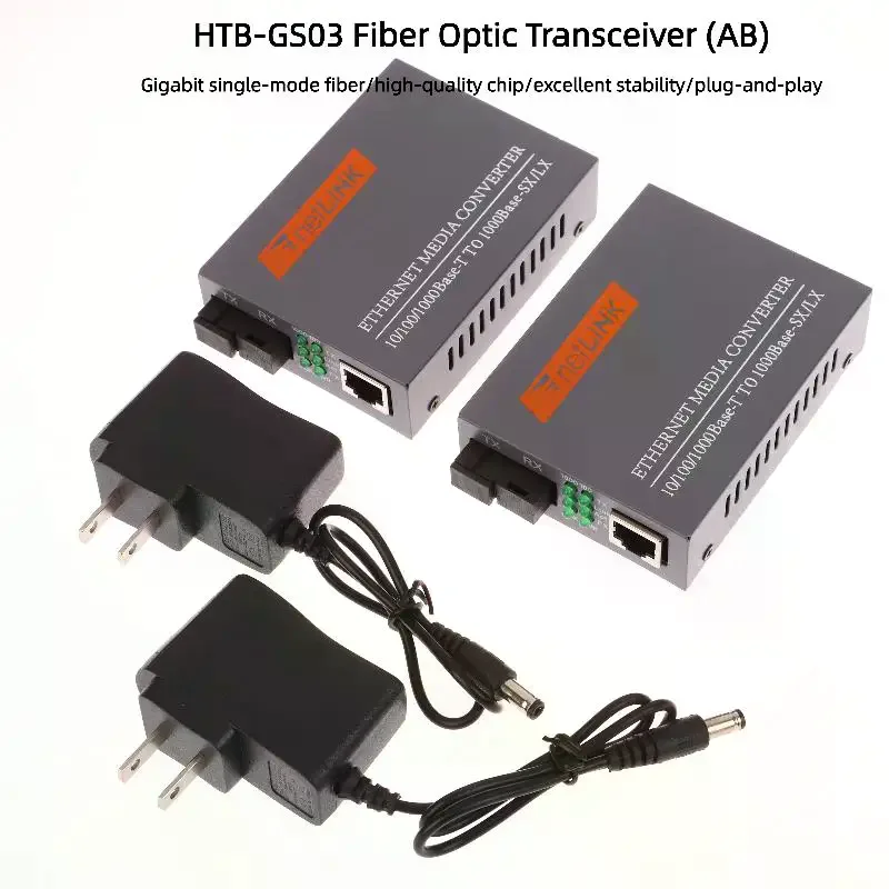 

1 шт. HTB-GS-03 гигабитный оптоволоконный медиаконвертер 10/100/1000 Мбит/с одномодовый фотоэлектрический преобразователь RJ45 3 км/5 км