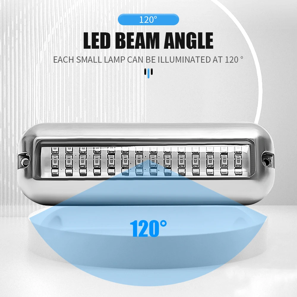 27/42 LED Underwater Lights For Boats LED Boat Running Light Marine Navigation Light Waterproof Yacht Cabin Deck Lamp Blue White