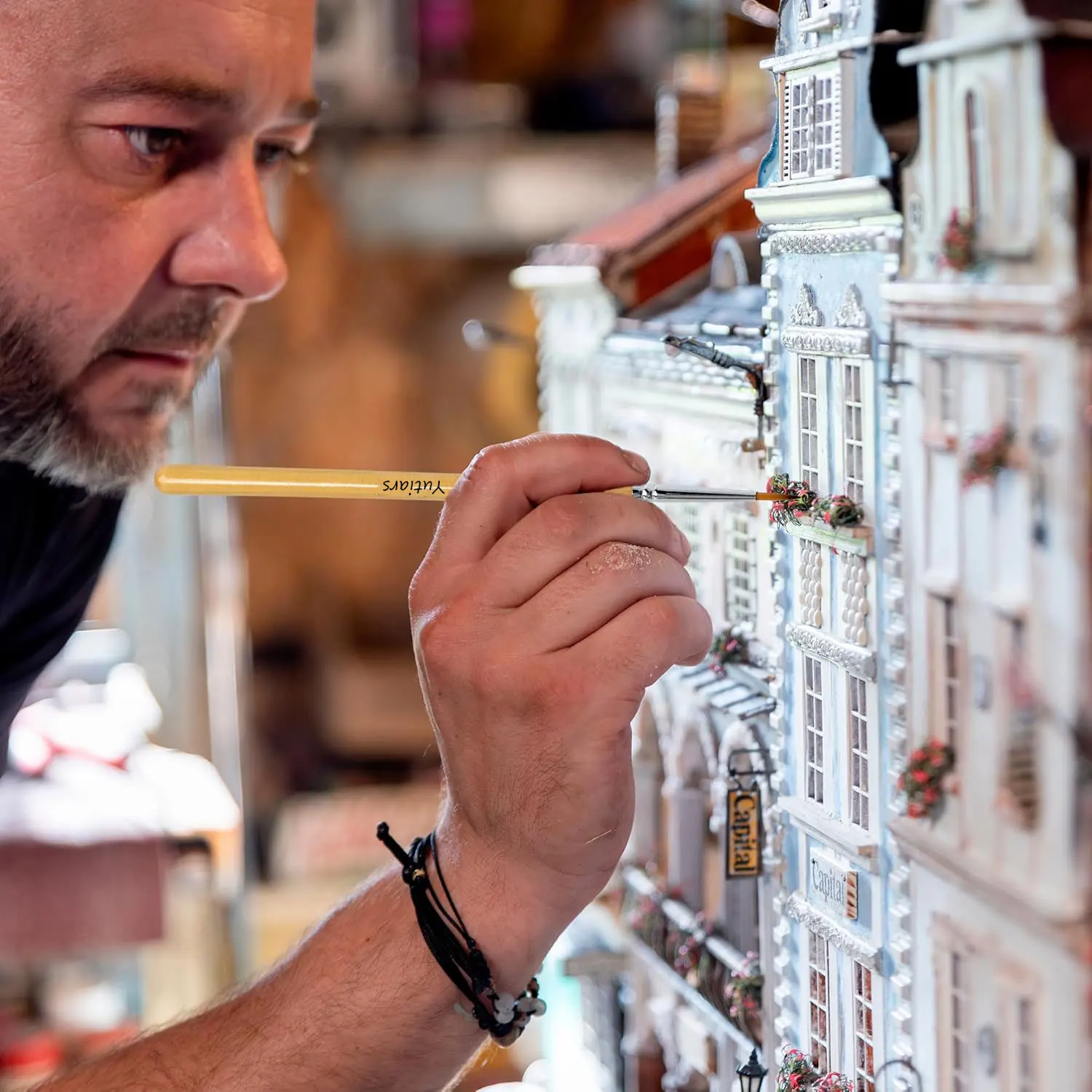 Model Paint Brushes Dry Brush - Large Dry Brush Set with Miniature Detail Paint Brush Set for Effortless Miniature Painting, Sca