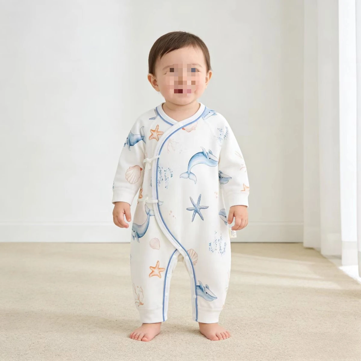0-6M Baby Boy Girl Pure Cotton Soft Jumpsuit Newborn Spring Snap Crotch for Easy Diaper Change Romper Kid Flexible Knit Bodysuit