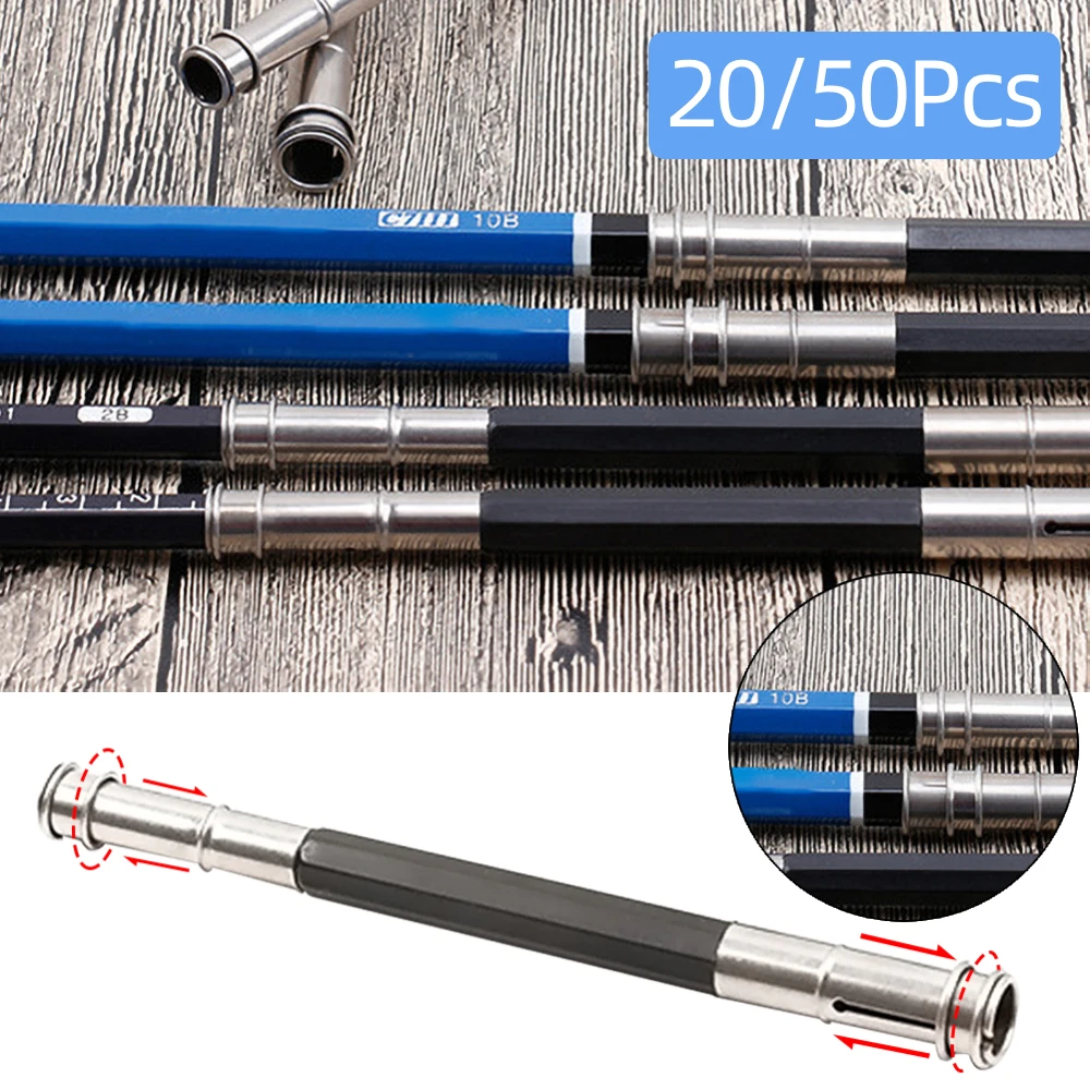 

20/50Pc Dual-headed Art Write Tool Extender Practical Wooden Lengthener Holder Exquisite Portable Creative Painting Drawing Tool