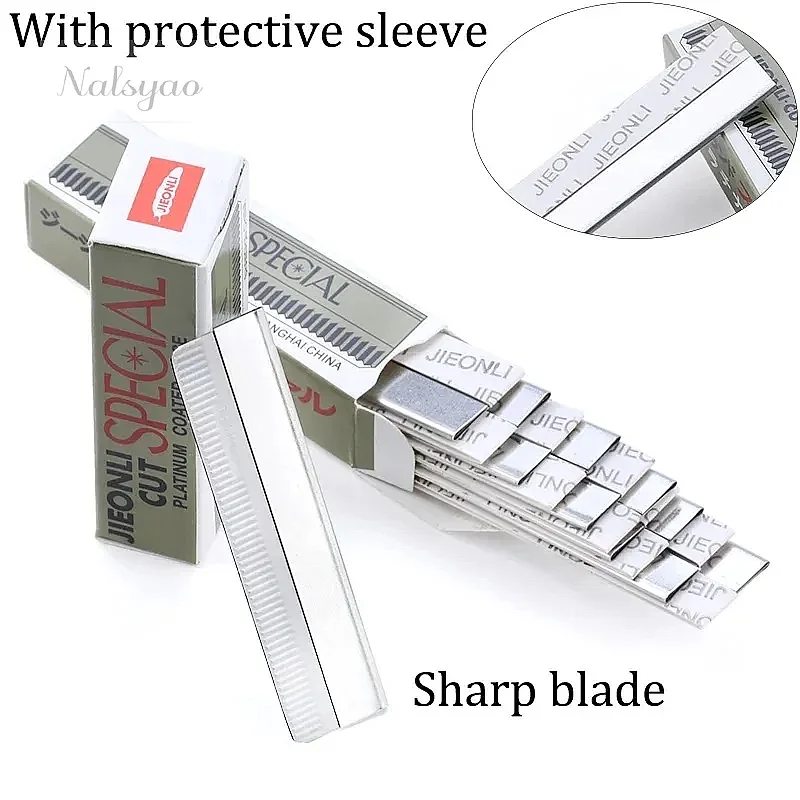 100Pcs Eyebrow Trimming Razor Knife Stainless Steel Feather Blade Professional Hair Cutting Tool for Makeup