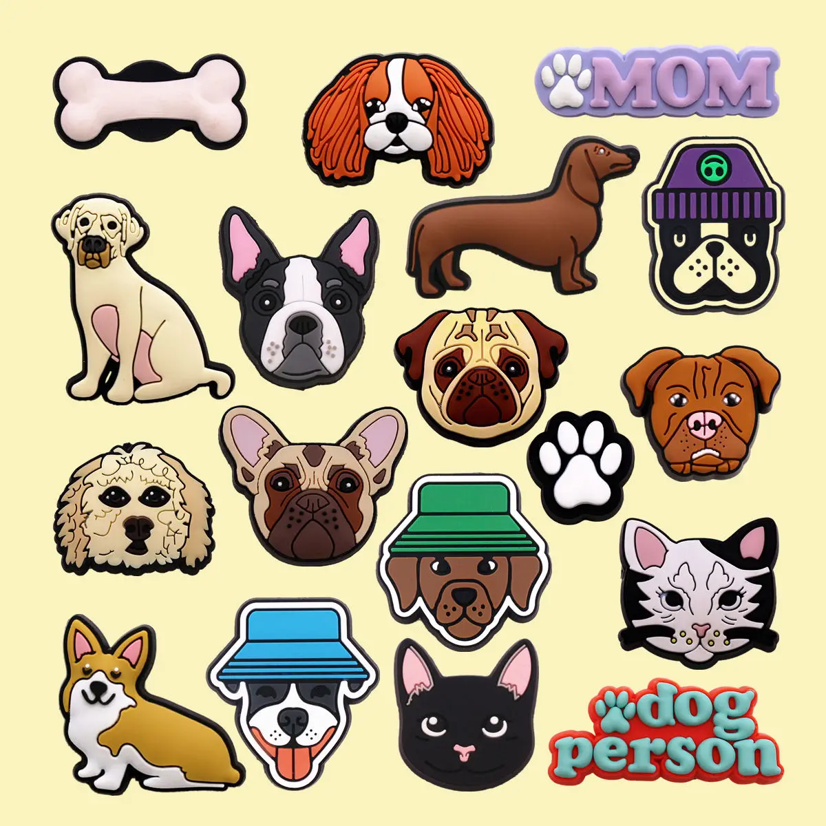 1 stücke original Haustiere Schuhs chnalle Zubehör niedlichen Labrador Corgi Dackel Schuhe Charms Dekoration Mops Bulldogge Clog Pin Kinder Geschenke