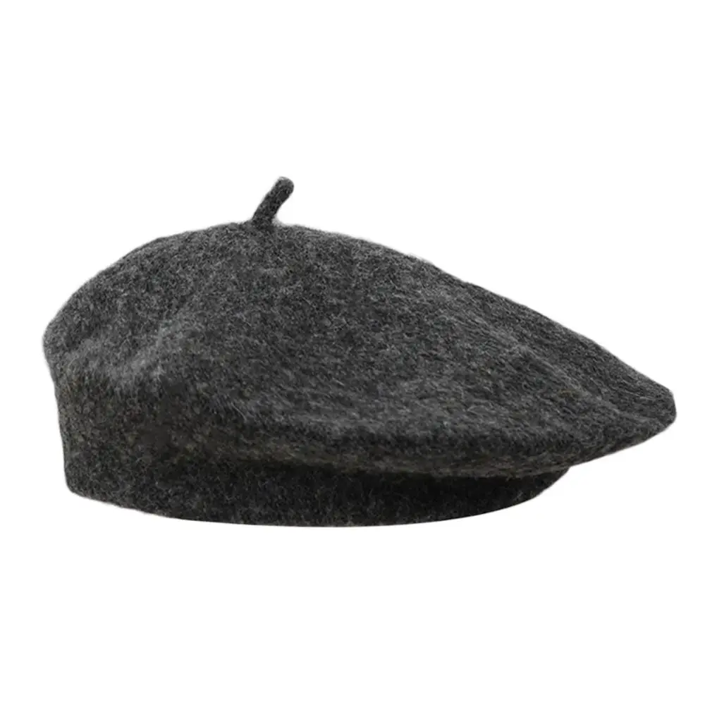 Fashion Warm Winter Wool Berets Hat Solid Color Retro French Artist Hat All Matched Elegant Plain Cap Lady