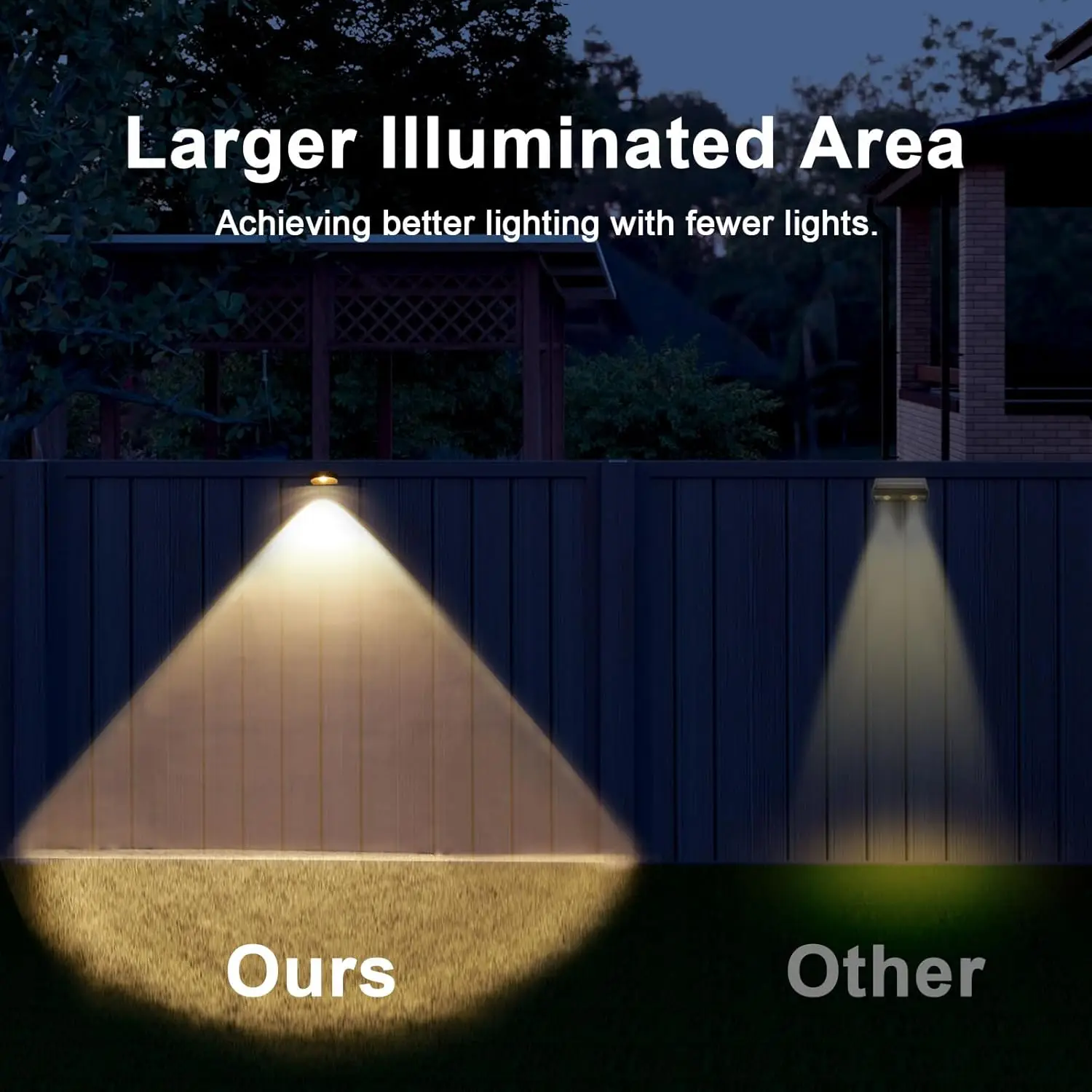 Solar-Wandleuchten für den Außenbereich, wasserdicht, LED, Dämmerung bis Morgendämmerung, 4er-Pack, warmweiß