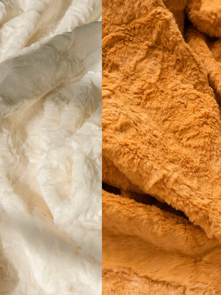 Imitation Fur Fabric Imitation Sheepskin Plush Knitted Cloth Designer Wholesale for Diy Sewing By Meters Pure Polyester Material