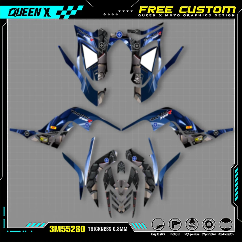 

Queen X MOTOR For YAMAHA RAPTOR 700 2006 2007 2008 2009 2010 2011 2012Full Fairing Motorcycle Graphics Decals Stickers Kits 002
