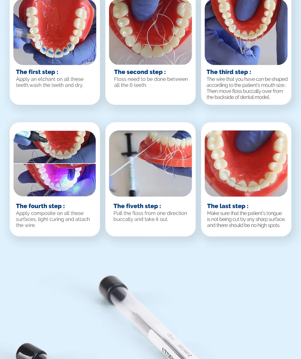 10 Teile/paket AZDENT Dental Kieferorthopädische Lingual Retainer Drähte Flache Gerade Twist Drähte Edelstahl 15 cm Zahnmedizin Materialien – Detail 8