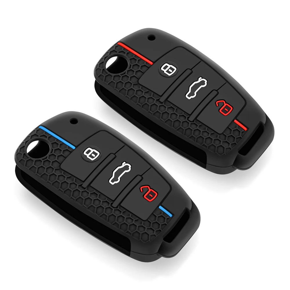 

Silicone Car Key Fob Cover For Audi A1 A3 A6 C5 C6 Q3 Q2 Q7 TT TTS R8 S3 S6 RS3 RS6 A4