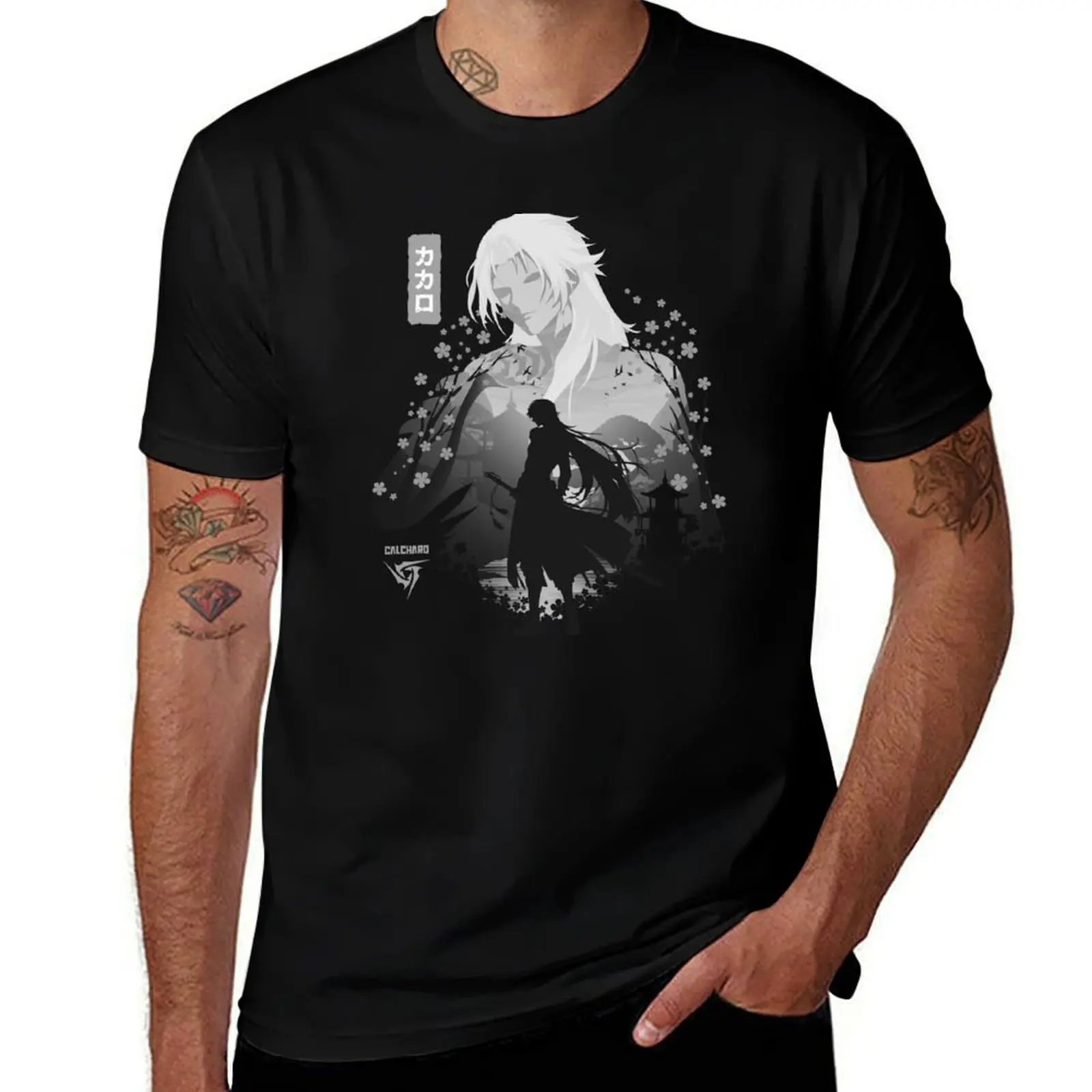 

Calcharo Black Silhouette T-Shirt t shirt for man 100 percent cotton g man t shirts for men