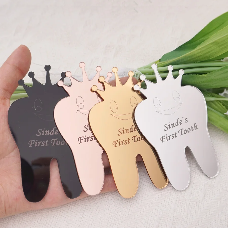 

20 Pieces/Lot 10CM Height Custom Cute Teeth-Shaped Acrylic Labels, Suitable for Anniversary, Birthday and Baptism Party Decor