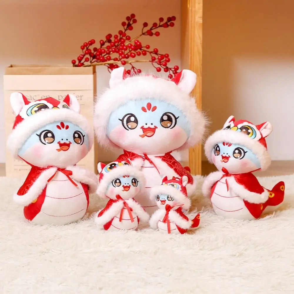 Big Eyes 2025 Snake Year Mascot Toy Funny Hang Snake Year Plush Toy Good Luck with Caped Lucky Snake Plush Doll Girls Toys