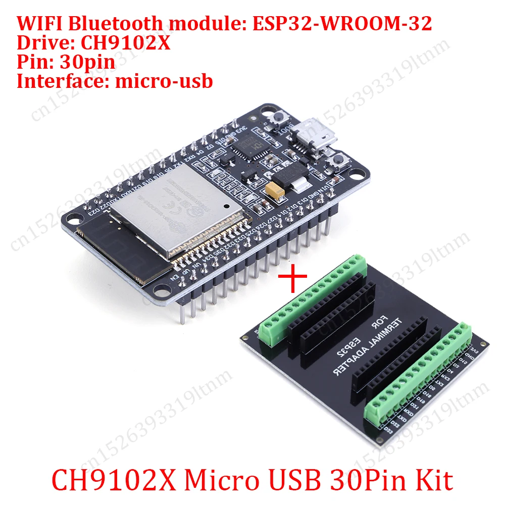 NONE ESP32 Development Board 30Pin Breakout Board WiFi+Bluetooth Ultra-Low Power Dual Core ESP-32 Erweiterungsplatine für Arduino 9