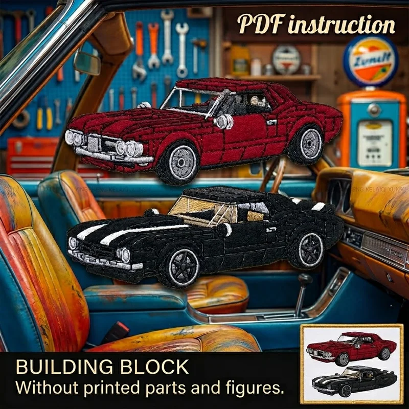 

Конструктор MOC Classic 1967: Американский Мускулистый Автомобиль, Ретро-Спортивный Автомобиль, Модель для Демонстрации, Набор Кирпичиков для Взрослых Коллекционеров