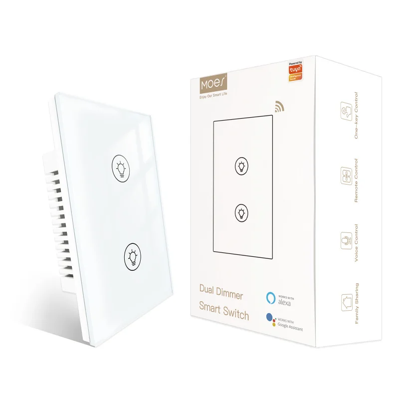 

Zigbee Tuya Home App Таймер Голосовое управление 12-позиционный диммер Умный переключатель