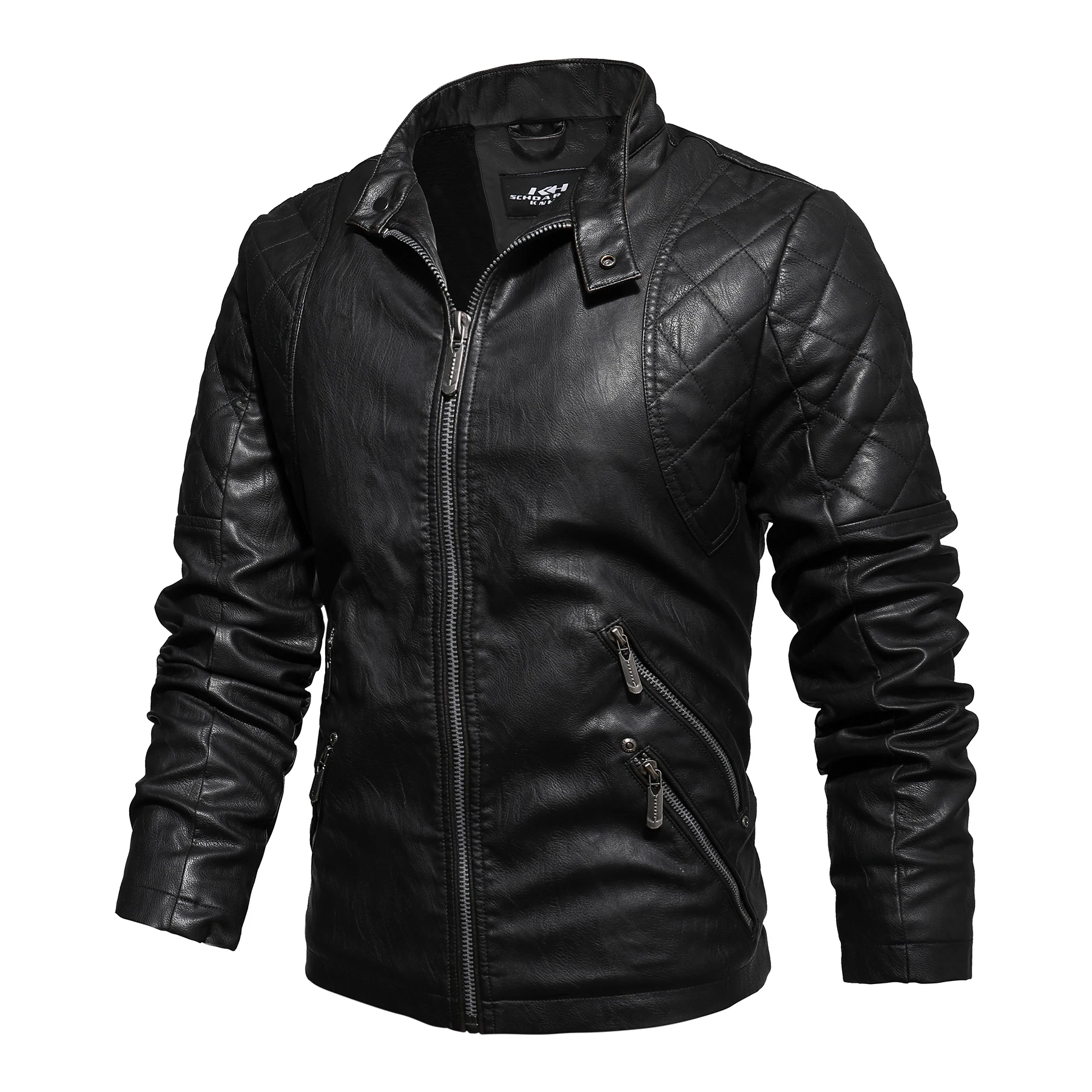 Winter Leather Jacket Men Coat Jackets Men Clothing Coats Faux Leather Wax Candle Vintage Biker Jacket Men Windproof Hot Russia