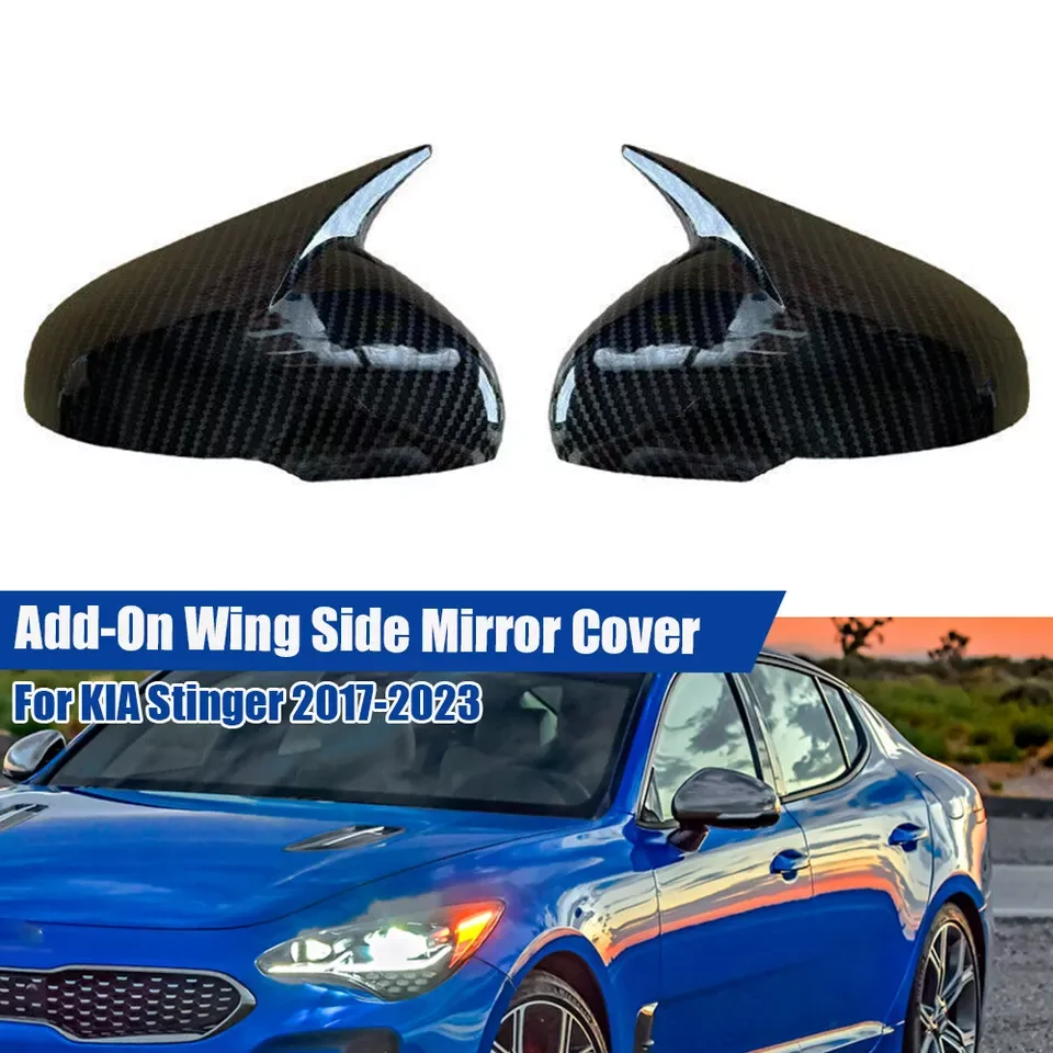 

M Style Pair Rearview Mirror Cover For KIA Stinger 2018-2023 Side Reversing Mirror Caps Rear View Mirror Trim Car Accessories