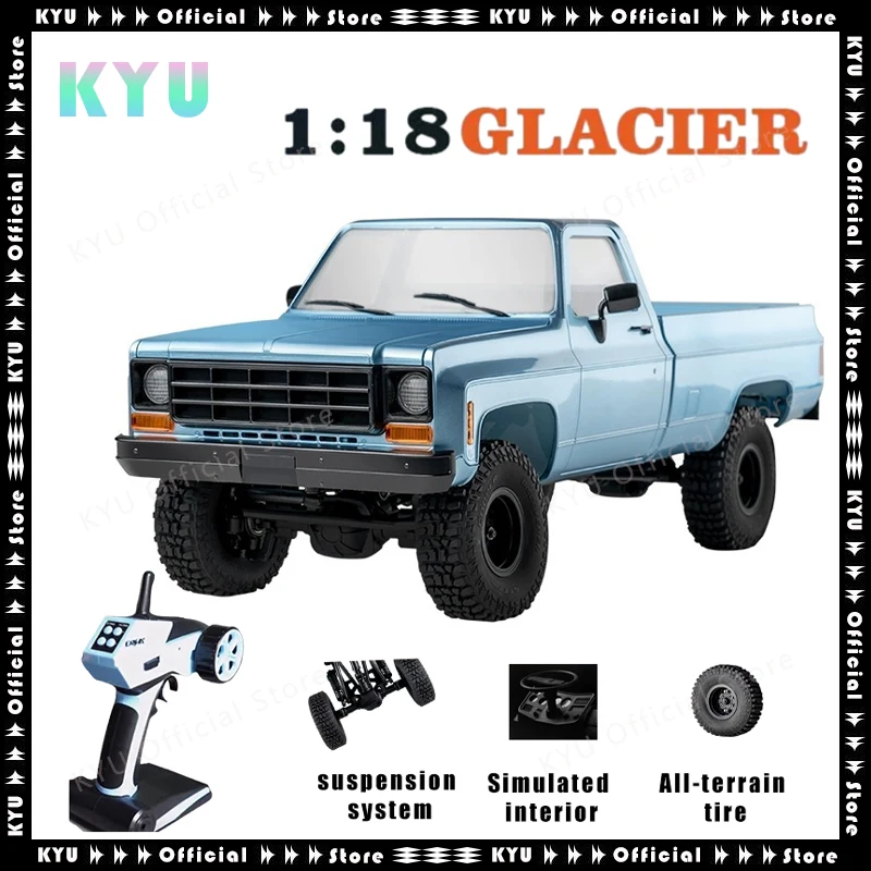 KYU FMS1:18 Glacier Storm Charging RC Remote Control Model Car Simulation Climbing off-road vehicle four-wheel drive toy pickup