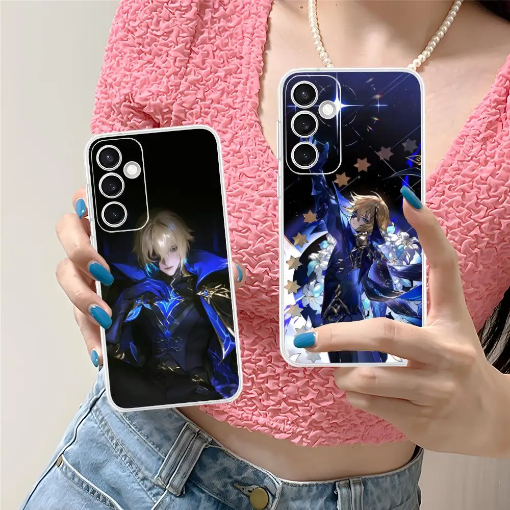 Game GI Dainsleif Phone Case for Samsung Galaxy S25 S24 S23 S22 S21Plus FE Ultra Soft TPU Clear Shockproof Cover