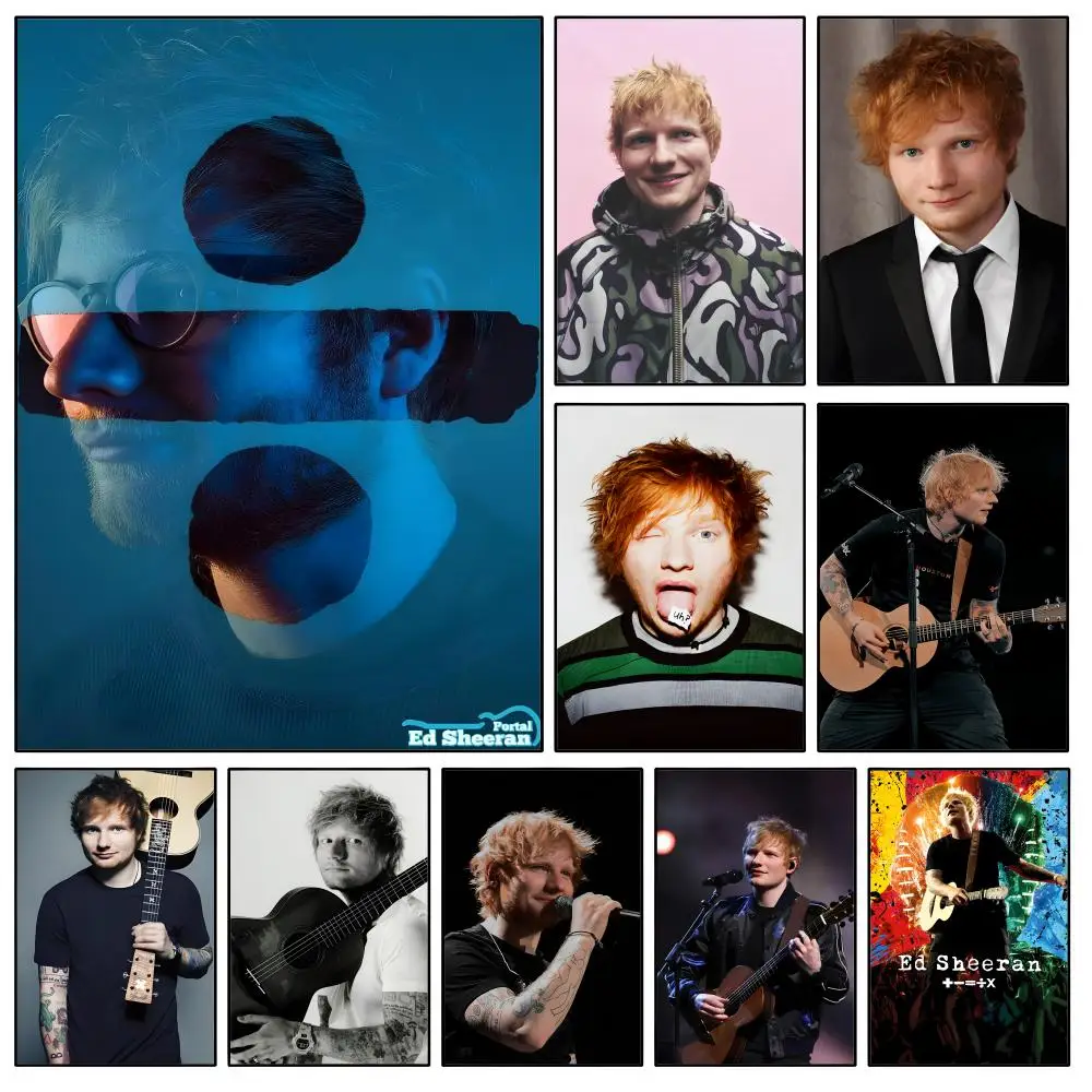 Singer E-Ed S-Sheeran Shape of You Poster Waterproof HD Modern Peel And Stick Wall Decor Bedroom Living Room Dorm Office