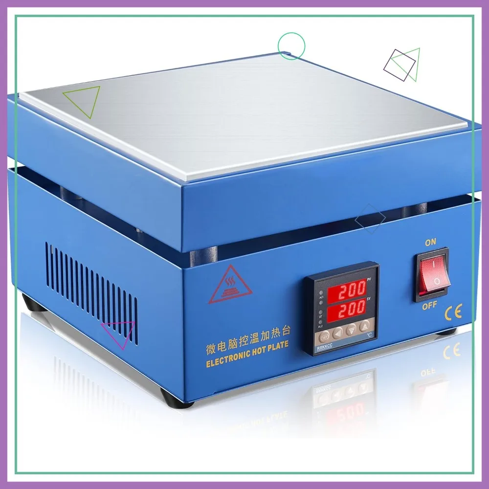 

Паяльная станция с микрокомпьютерным управлением 110В 850Вт, LED-дисплеем, для предварительного нагрева, сварки и ремонта, нагреватель 200x200мм