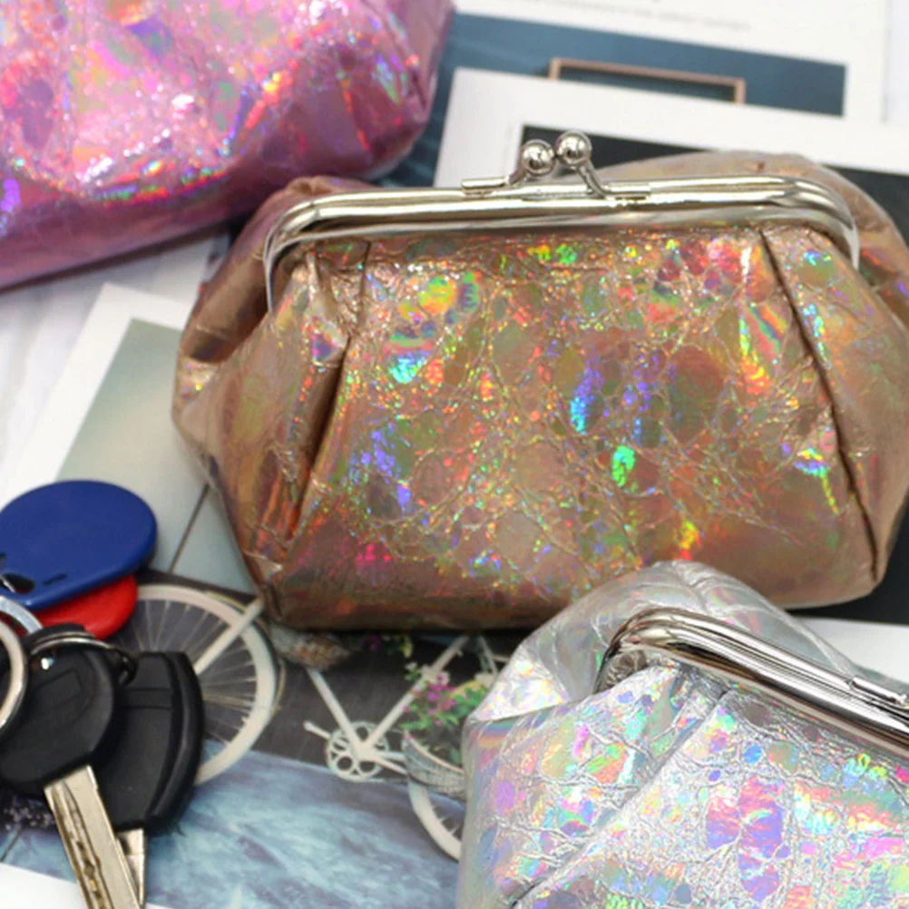 Silver Laser Change Purse Creative Large Capacity Coin Bag Fashion Money Pouch for Women Girls Stylish Portable Storage for Keys