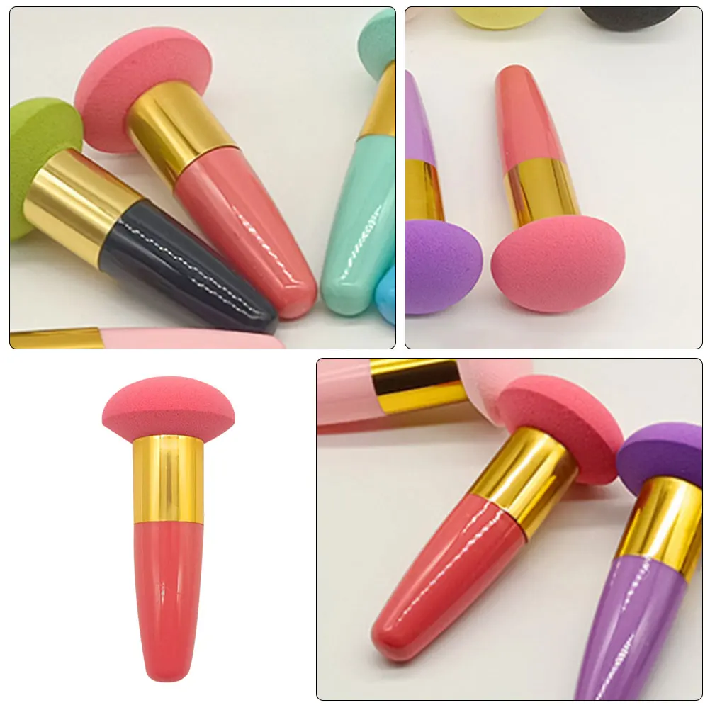 ฟองน้ำแต่งหน้าแบบมีด้ามจับ ฟองน้ำเกลี่ยรองพื้นสำหรับใบหน้า อุปกรณ์แต่งหน้า ฟองน้ำสำหรับรองพื้นและคอนซีลเลอร์