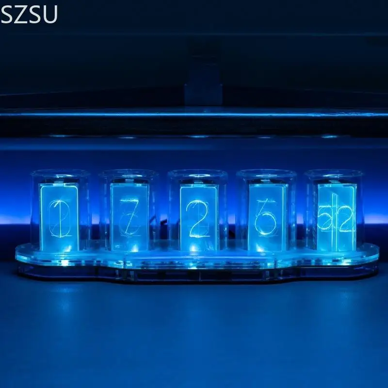 SZSU Moderne Acryl-Tischuhr Pseudo-Glow mit LED-Lichtern, Desktop-Dekoration